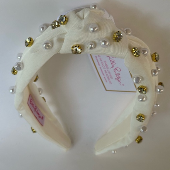 NWT Lilly Pulitzer white, rhinestone and pearl headband - Picture 5 of 7